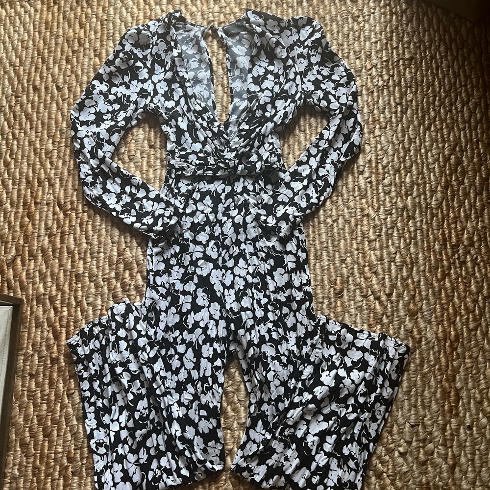 ASOS printed front twist jumpsuit